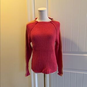 Talbots Pink and Tan Crew Neck Sweater